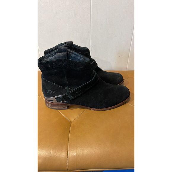 Ugg Australia Womens‎ Suede Western Style Booties Black Size 7 - Picture 1 of 9